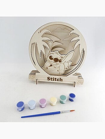 Set di figurine da dipingere - Stitch - Disney - Legno - Attività creative per bambini