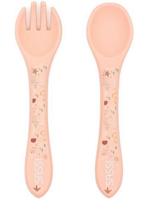 Set di forchetta e cucchiaio in silicone, animali | Sassi Junior - Kiabi