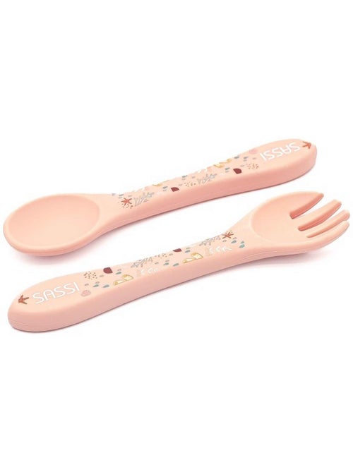 Set di forchetta e cucchiaio in silicone, animali | Sassi Junior - Kiabi