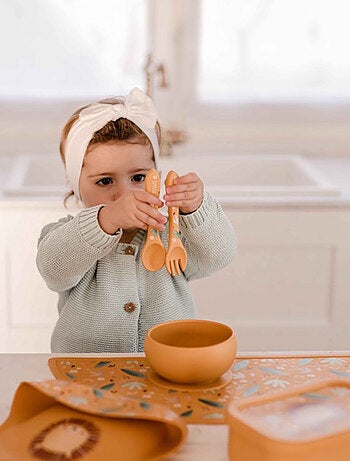 Set di forchetta e cucchiaio in silicone, animali | Sassi Junior