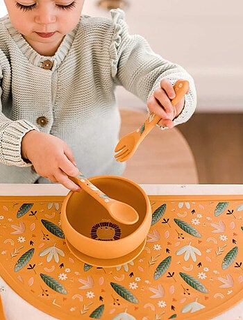 Set di forchetta e cucchiaio in silicone, animali | Sassi Junior