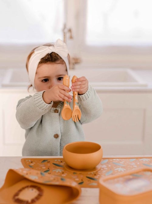 Set di forchetta e cucchiaio in silicone, animali | Sassi Junior - Kiabi