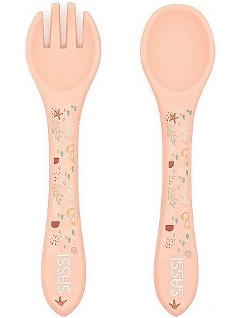 Set di forchetta e cucchiaio in silicone, animali | sassi junior | sassi junior