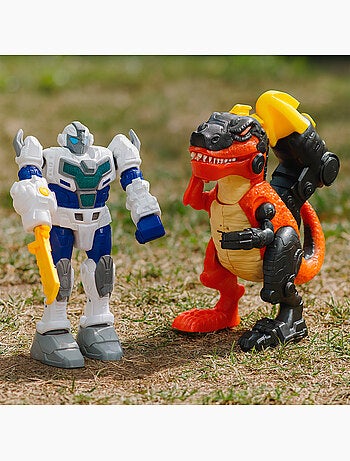 Set di giocattoli robot vs. Dinosauro con assortimento di luci e suoni colorbaby