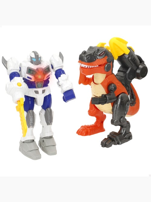 Set di giocattoli robot vs. Dinosauro con assortimento di luci e suoni colorbaby - Kiabi