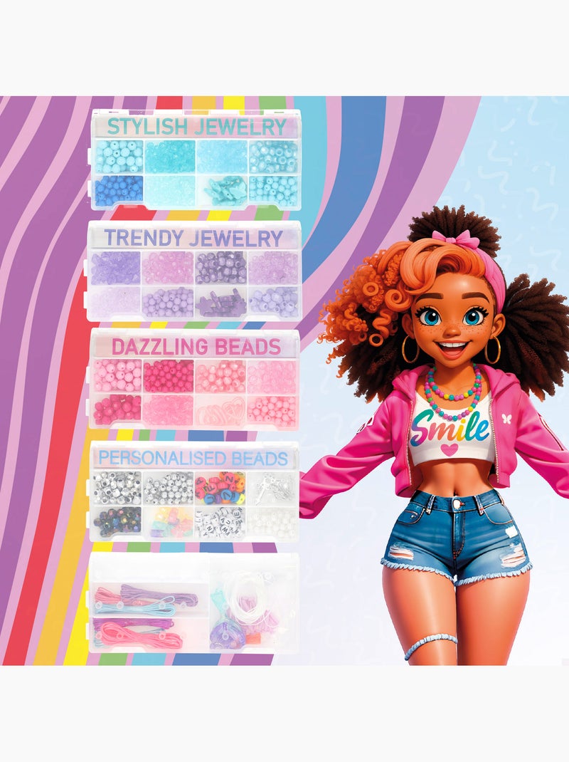 Set di gioielli creativi con perline colorate e accessori beauty love N/D - Kiabi