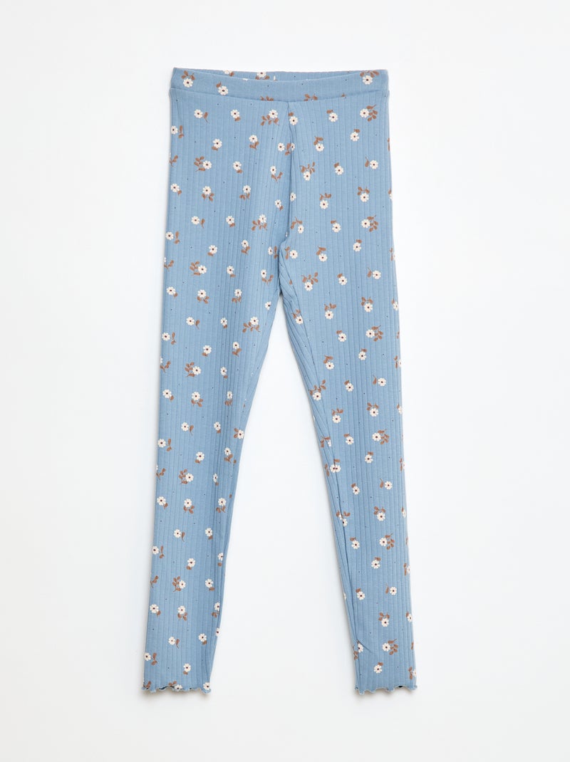 Set di leggings a coste 1 stampato e 1 tinta unita - 2 pezzi Beige - Kiabi