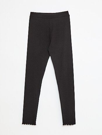 Set di leggings a coste 1 stampato e 1 tinta unita - 2 pezzi