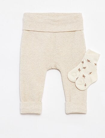 Set di leggings a coste + calzini - 2 pezzi