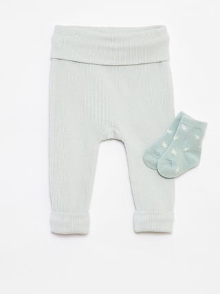 Set di leggings a coste + calzini - 2 pezzi