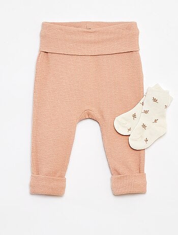 Set di leggings a coste + calzini - 2 pezzi