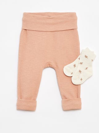 Set di leggings a coste + calzini - 2 pezzi
