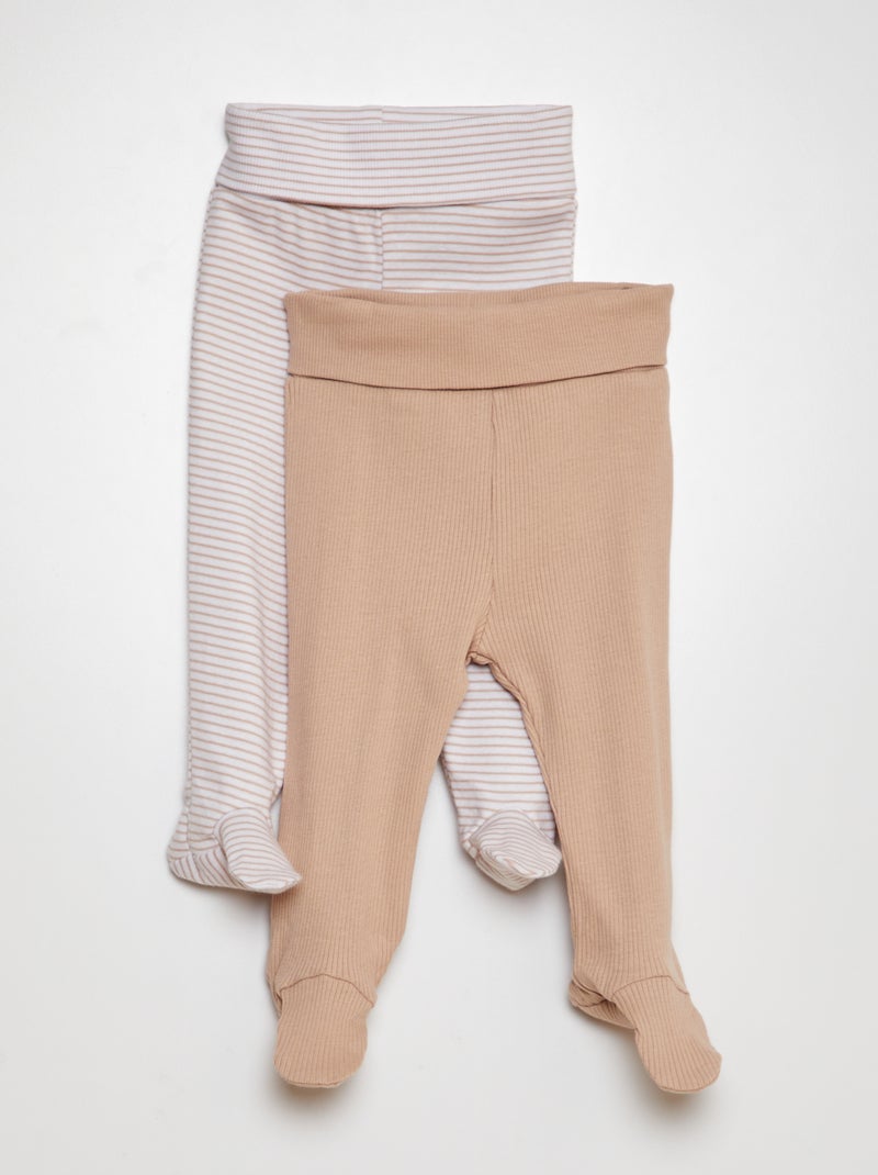 Set di leggings in cotone - 2 pezzi MARRONE - Kiabi