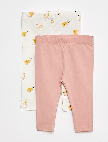 Set di leggings lunghi 1 con stampa all over / 1 tinta unita