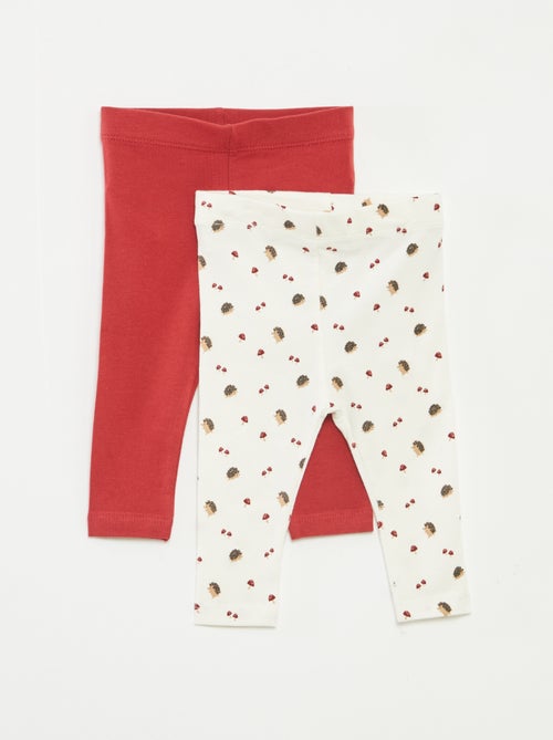 Set di leggings lunghi 1 con stampa all over / 1 tinta unita - Kiabi