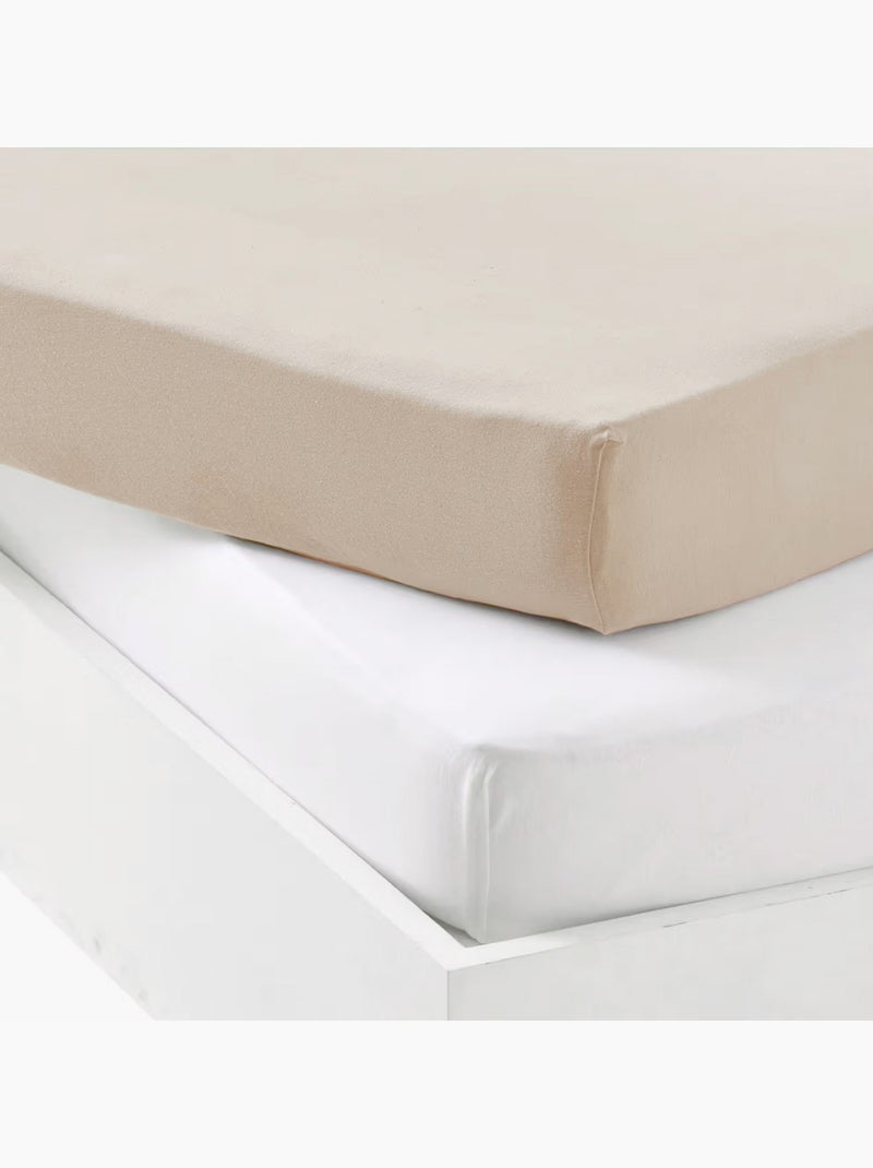 Set di lenzuolo impermeabile e lenzuolo in cotone per bambini Beige - Kiabi