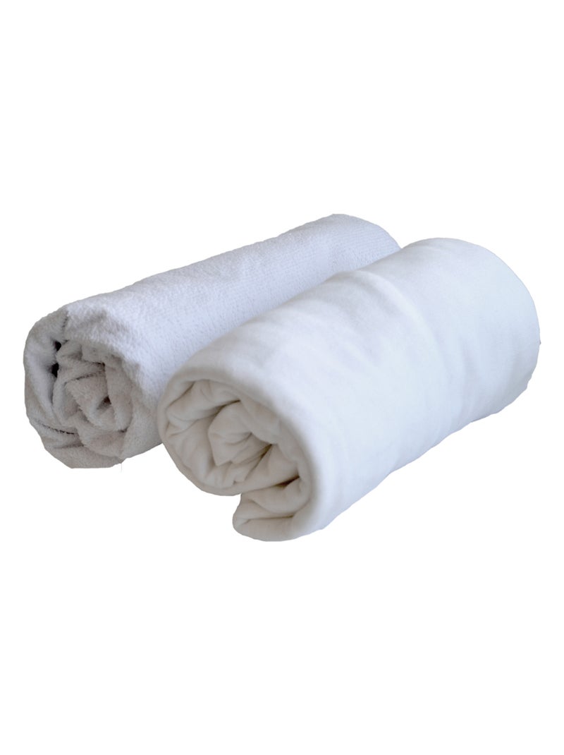 Set di lenzuolo impermeabile e lenzuolo in cotone per bambini Bianco - Kiabi