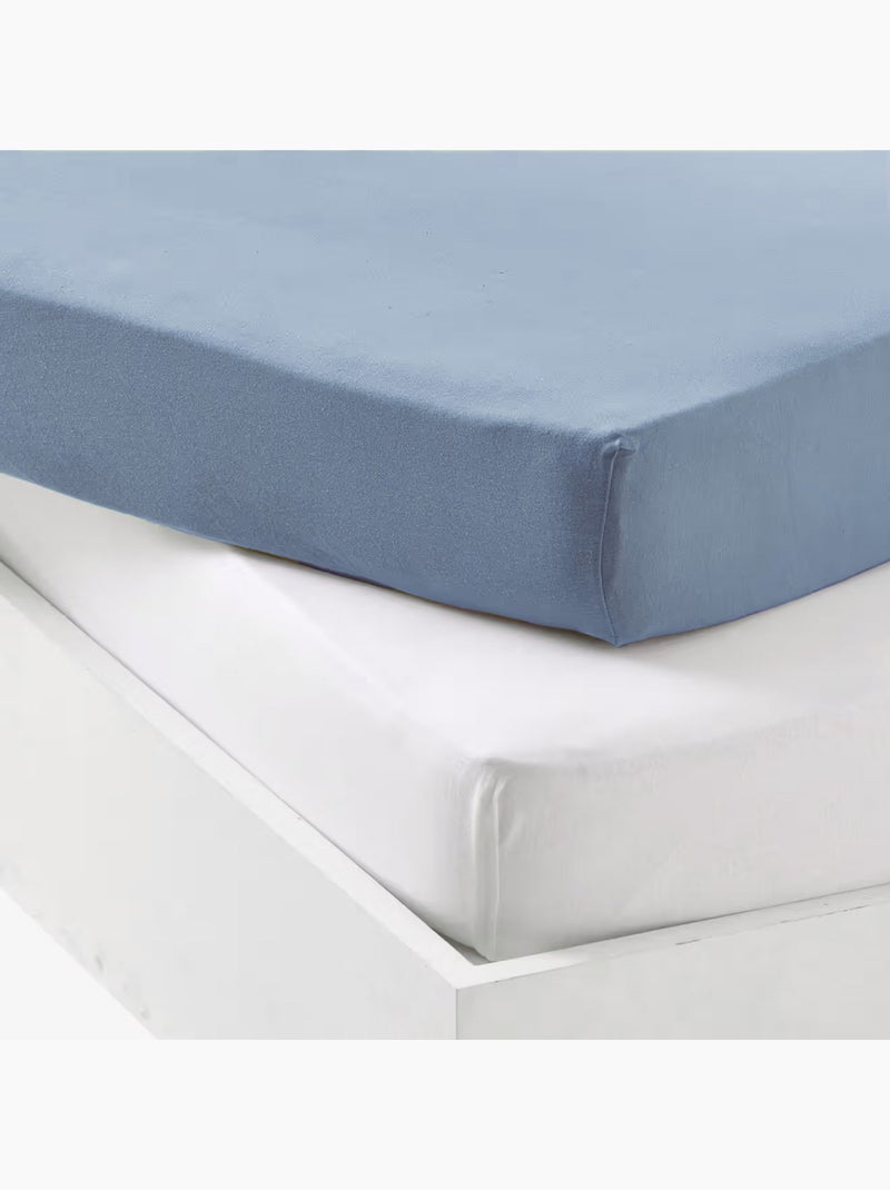 Set di lenzuolo impermeabile e lenzuolo in cotone per bambini Blu petrolio - Kiabi