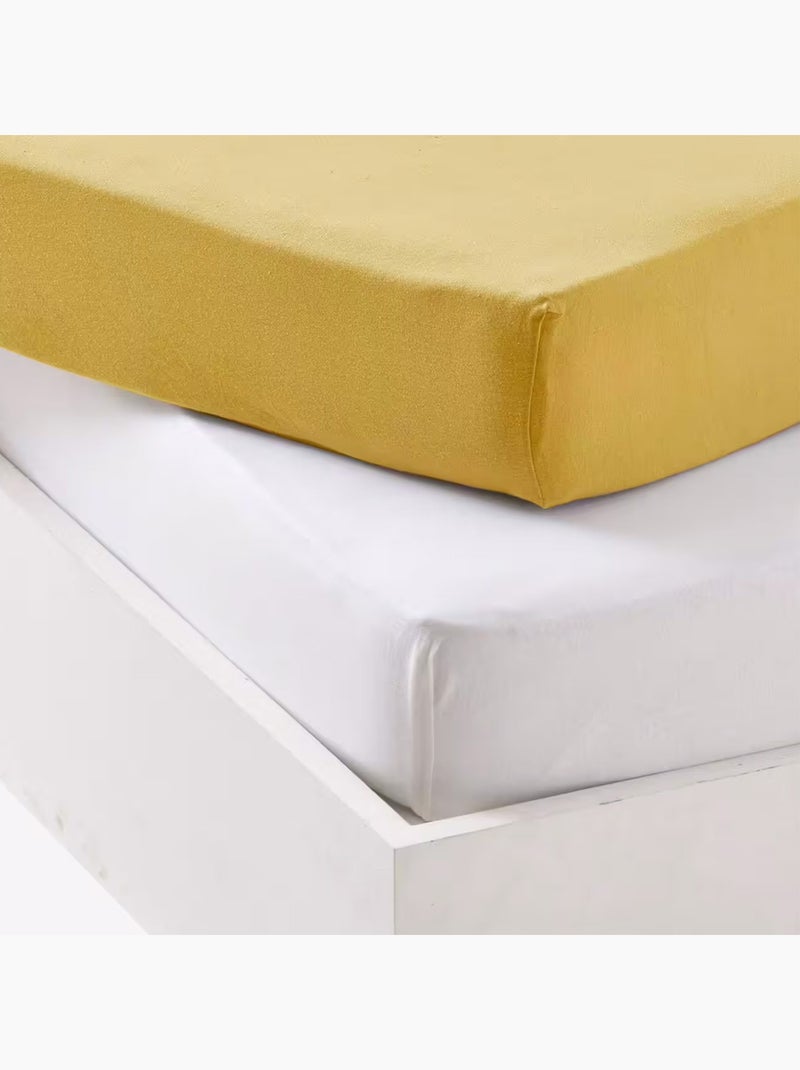 Set di lenzuolo impermeabile e lenzuolo in cotone per bambini Giallo senape - Kiabi