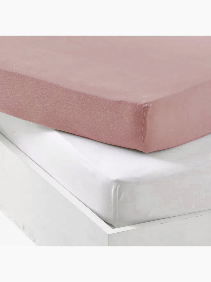 Set di lenzuolo impermeabile e lenzuolo in cotone per bambini Rosa antico - Kiabi
