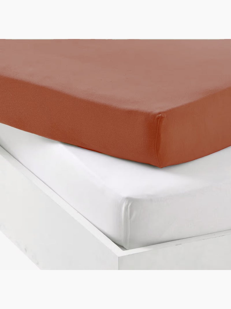 Set di lenzuolo impermeabile e lenzuolo in cotone per bambini Terracotta - Kiabi