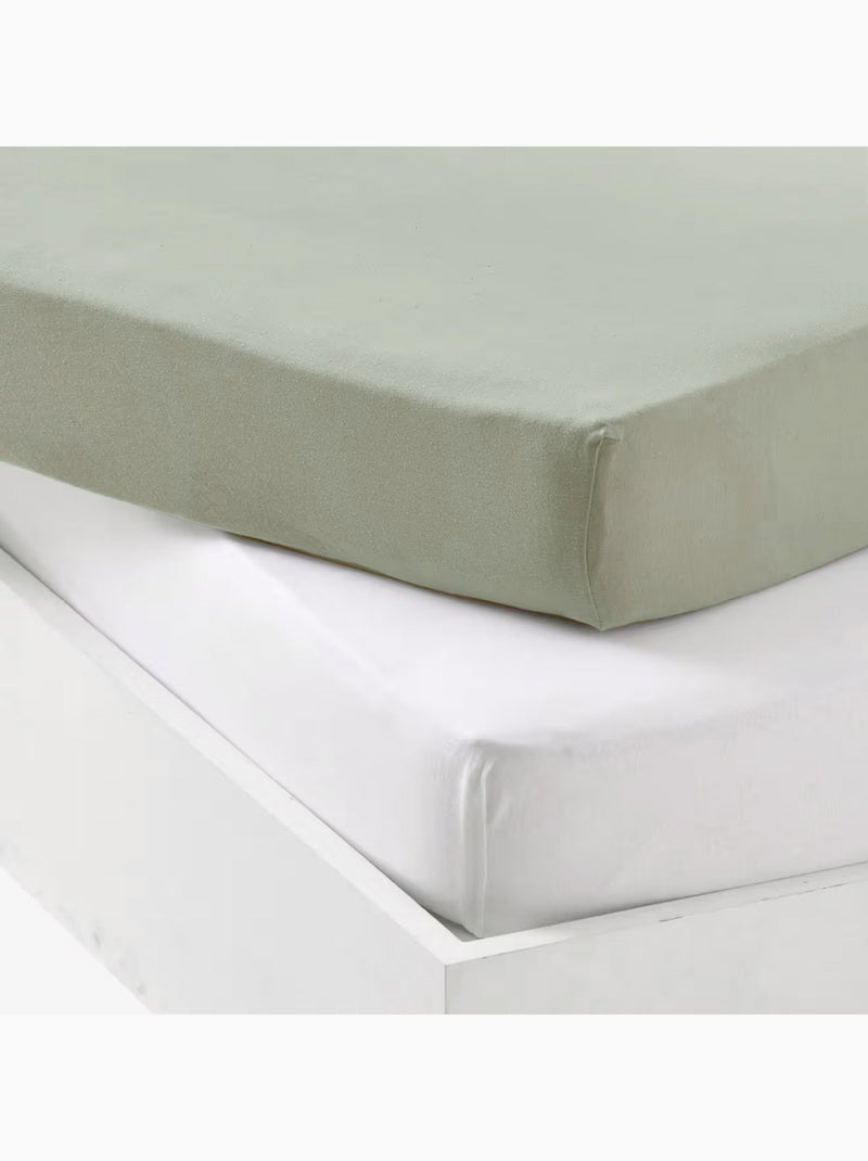 Set di lenzuolo impermeabile e lenzuolo in cotone per bambini Verde chiaro - Kiabi