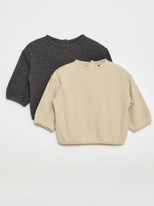 Set di maglioncini in maglia morbidissima con colletto abbottonato - Kiabi