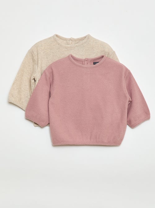 Set di maglioncini in maglia morbidissima con collo abbottonato - Kiabi