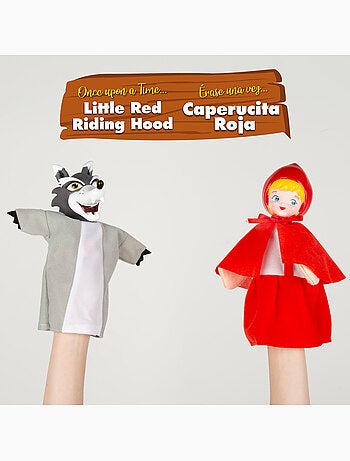 Set di marionette cappuccetto rosso 25 cm cucu show