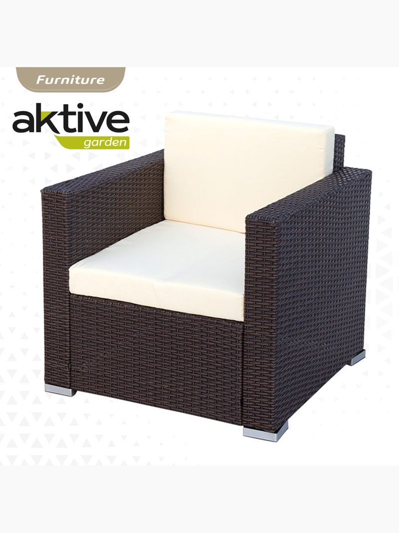Set di mobili da giardino con poltrone in rattan, divano e tavolino da caffè aktive Marrone/ Marrone - Kiabi