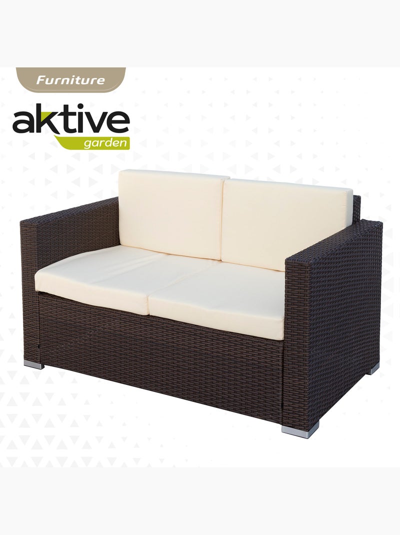 Set di mobili da giardino con poltrone in rattan, divano e tavolino da caffè aktive Marrone/ Marrone - Kiabi