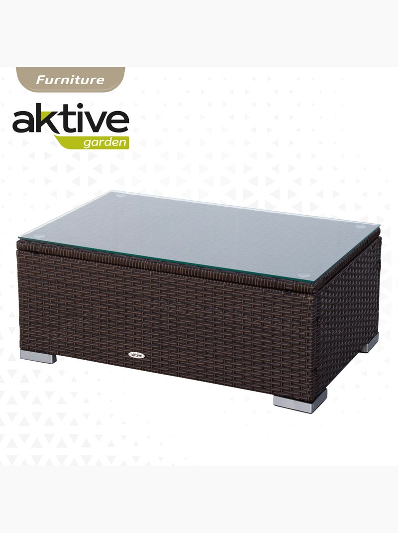 Set di mobili da giardino con poltrone in rattan, divano e tavolino da caffè aktive Marrone/ Marrone - Kiabi