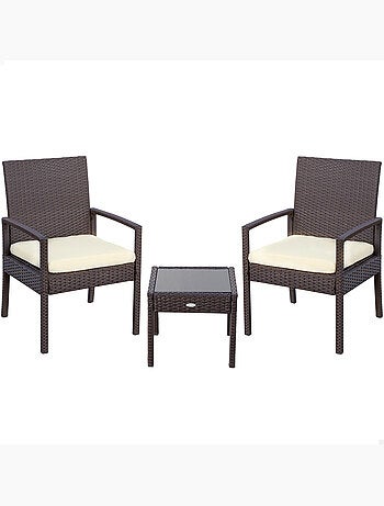 Set di mobili da giardino con poltrone in rattan e tavolo aktive