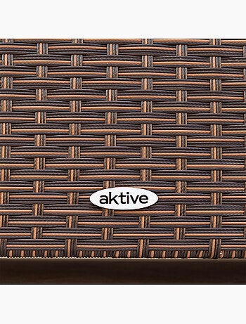 Set di mobili da giardino con poltrone in rattan e tavolo aktive