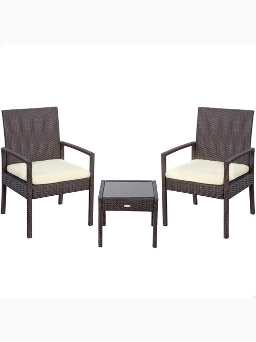Set di mobili da giardino con poltrone in rattan e tavolo aktive - Kiabi