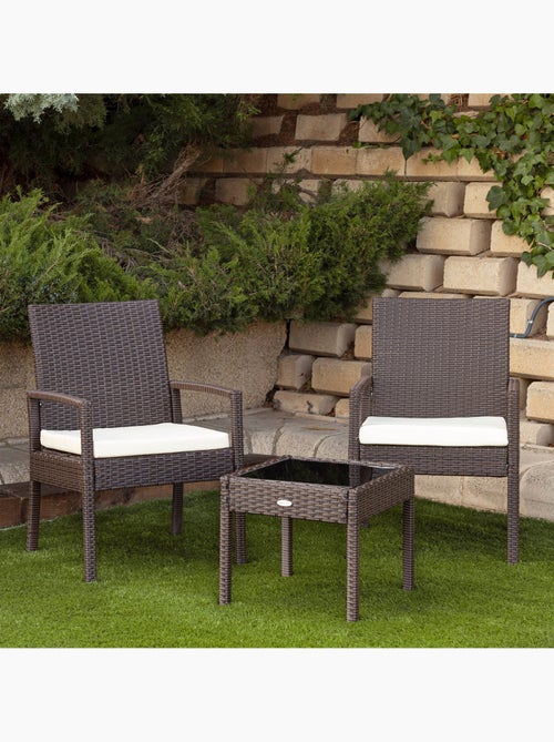Set di mobili da giardino con poltrone in rattan e tavolo aktive - Kiabi