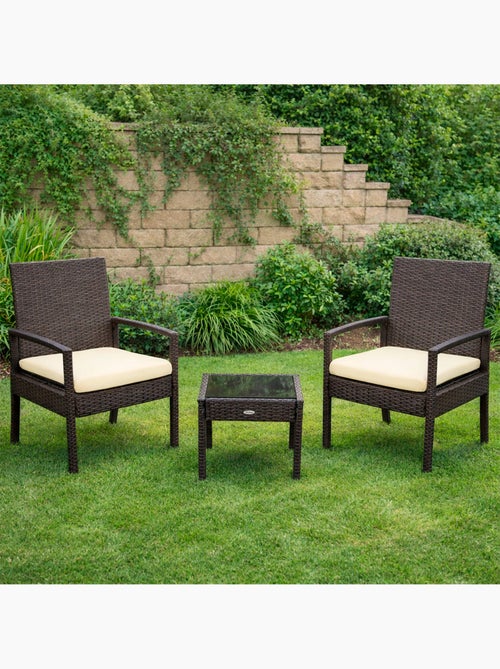 Set di mobili da giardino con poltrone in rattan e tavolo aktive - Kiabi