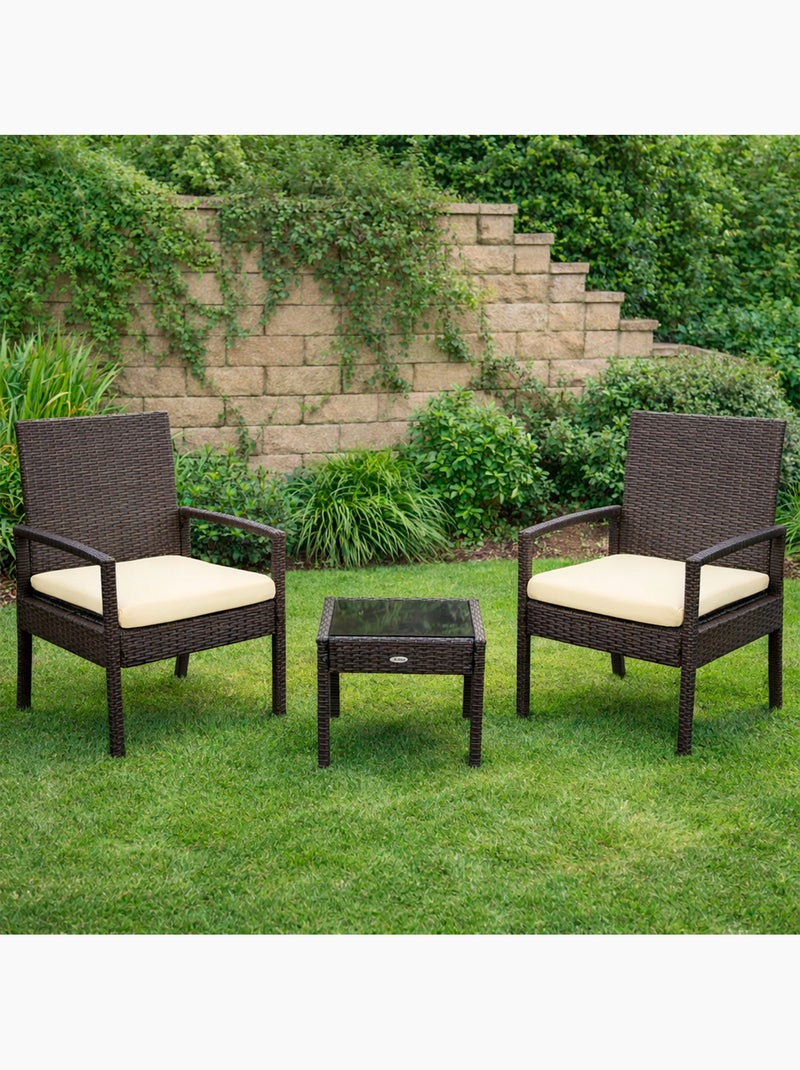 Set di mobili da giardino con poltrone in rattan e tavolo aktive Marrone/ Marrone - Kiabi