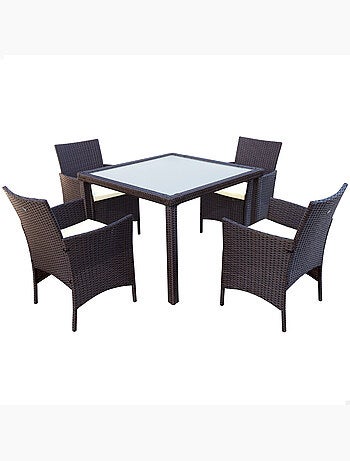Set di mobili da giardino con sedie in rattan e tavolo aktive
