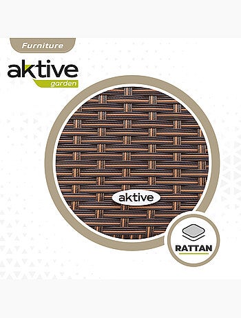 Set di mobili da giardino con sedie in rattan e tavolo aktive