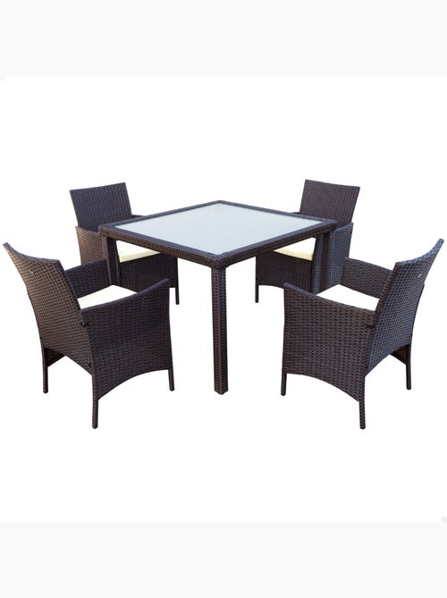 Set di mobili da giardino con sedie in rattan e tavolo aktive - Kiabi Set di mobili da giardino con sedie in rattan e tavolo aktive - Kiabi