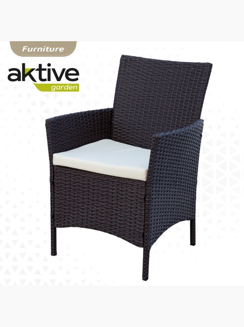 Set di mobili da giardino con sedie in rattan e tavolo aktive - Kiabi Set di mobili da giardino con sedie in rattan e tavolo aktive - Kiabi