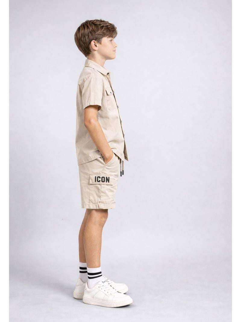 Set di pantaloncini e camicia Kebello Beige - Kiabi