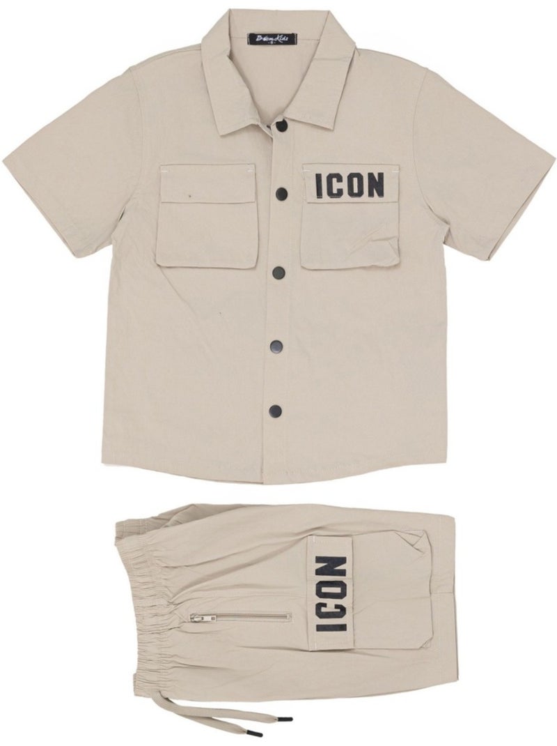 Set di pantaloncini e camicia Kebello Beige - Kiabi