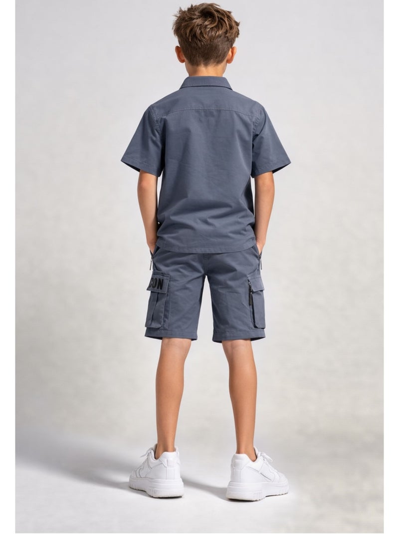 Set di pantaloncini e camicia Kebello Grigio - Kiabi