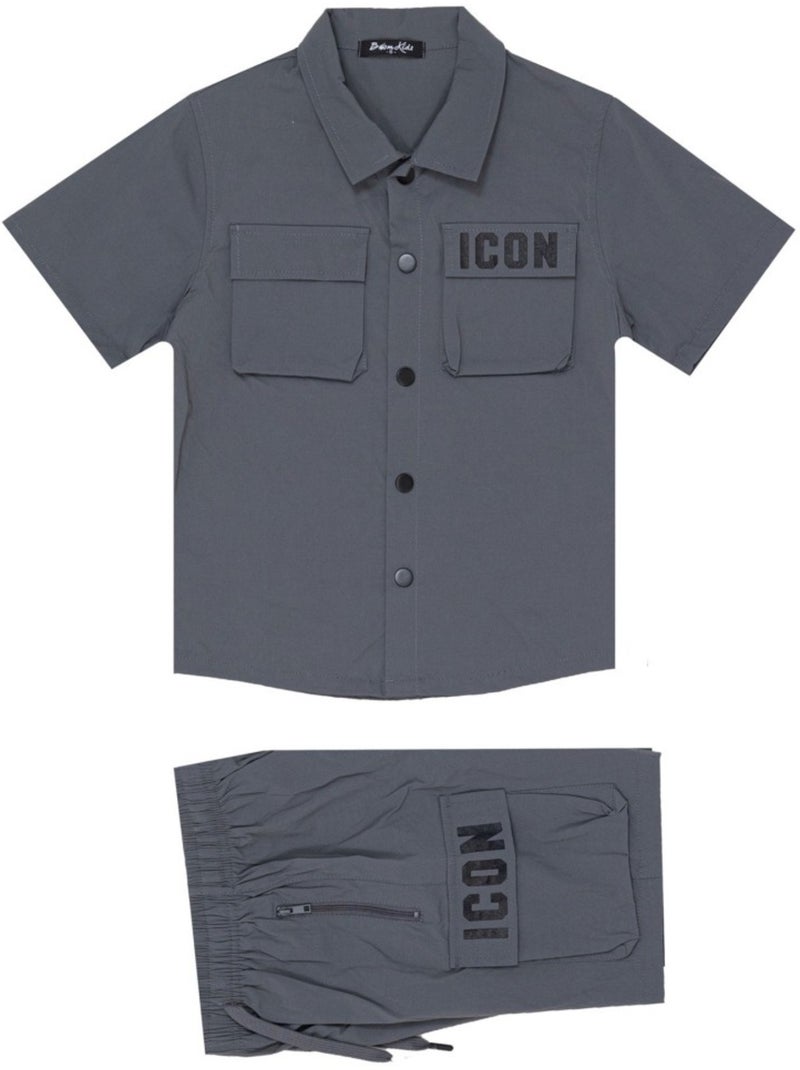 Set di pantaloncini e camicia Kebello Grigio - Kiabi