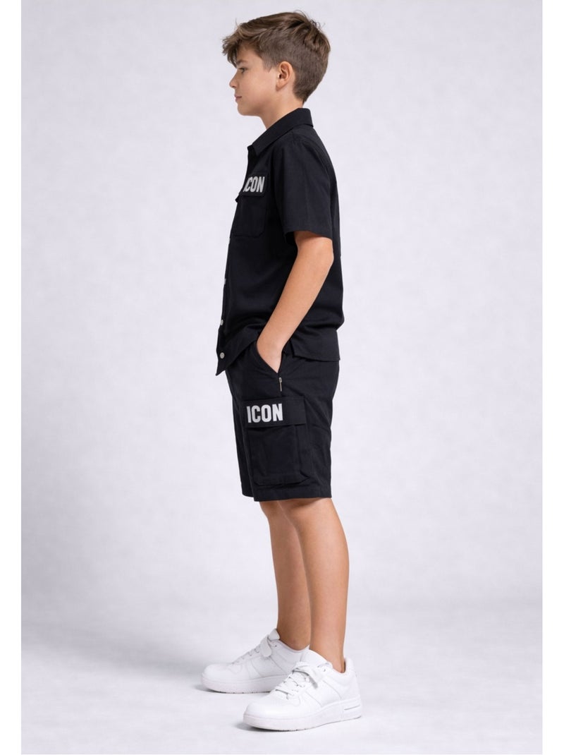 Set di pantaloncini e camicia Kebello Nero Nero - Kiabi