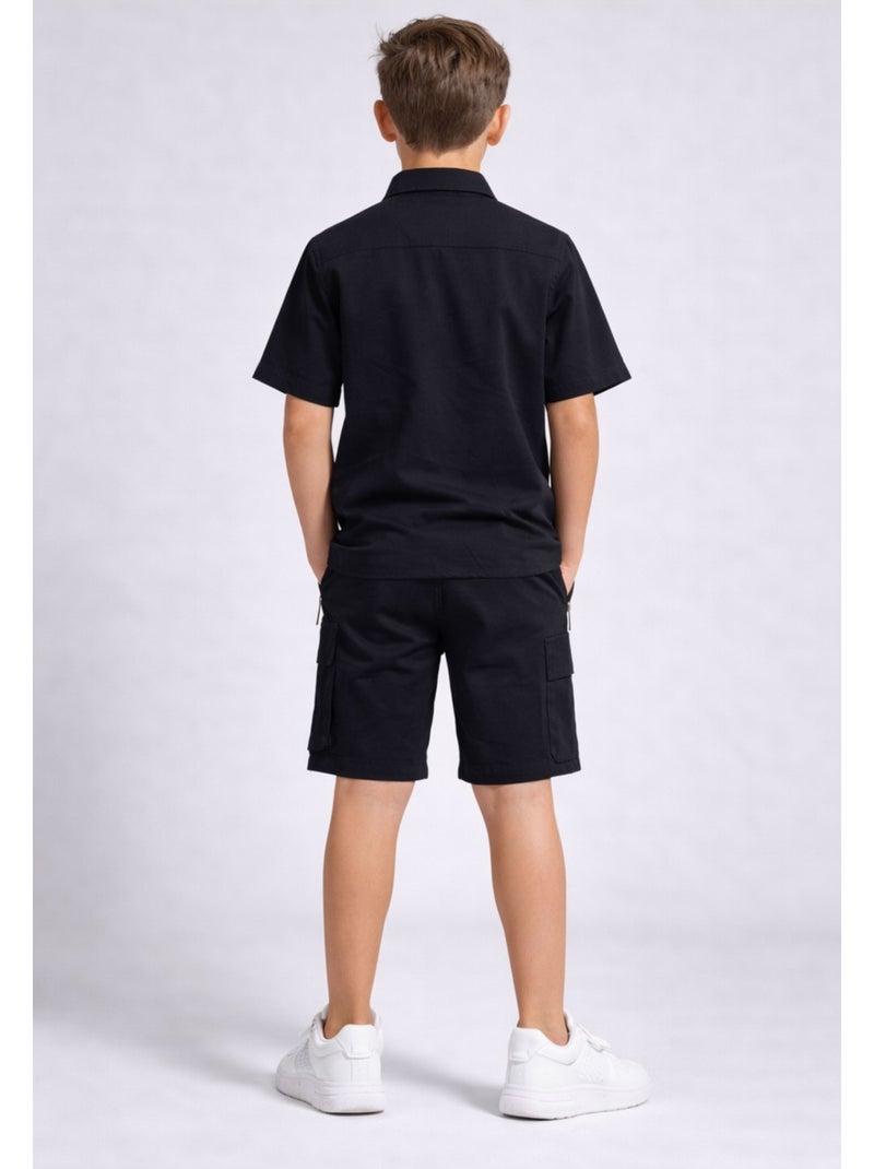 Set di pantaloncini e camicia Kebello Nero Nero - Kiabi