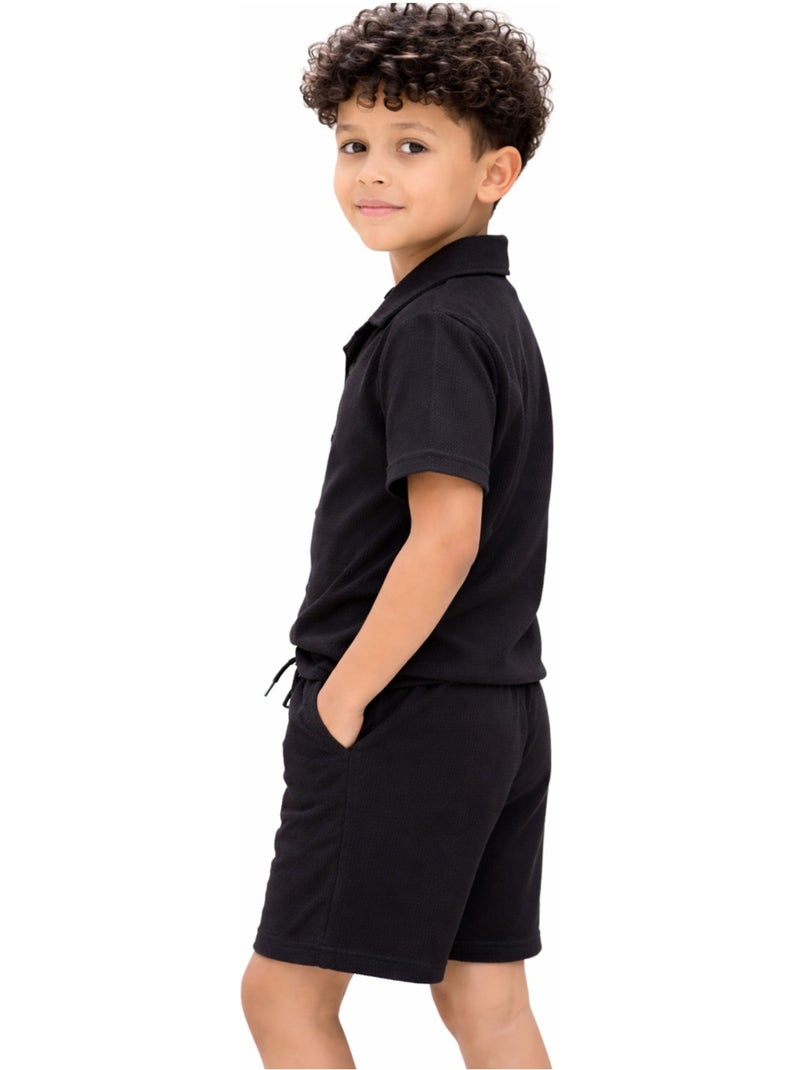 Set di pantaloncini e camicia Kebello Nero Nero - Kiabi