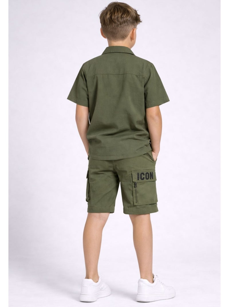 Set di pantaloncini e camicia Kebello Verde - Kiabi